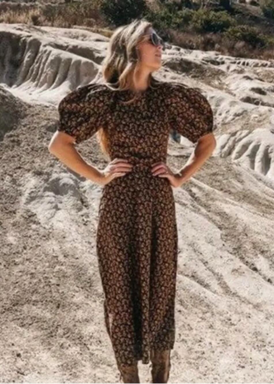 Doen Blair dress Noir Fleurs Avignon